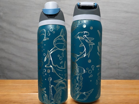 Shark tumbler|Dolphins water bottle|Sea animals water bottle|Personalized animal water bottle|Shark water bottle|Marine life tumbler|32oz