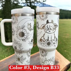 Cow 40oz cup|Highland cow tumbler|Highland 40oz cup|Baby cow tumbler|Sunflower 40oz cup|Moon 40oz cup|Personalized water bottle|New bottle
