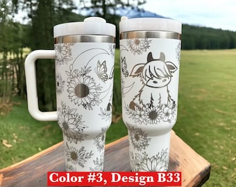Cow 40oz cup|Highland cow tumbler|Highland 40oz cup|Baby cow tumbler|Sunflower 40oz cup|Moon 40oz cup|Personalized water bottle|New bottle