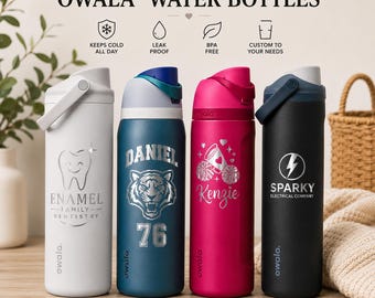 16oz 18oz 24oz 32oz Personalized  Owala, Custom Owala Engraved Water Bottle, Custom Business Logo Cup, Corporate Gift, Team & Employee Gift