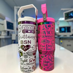 NICU Nurse Owala Water Bottle, Personalized Nurse Gift, Custom Engraved Tumbler, Neonatal Nurse Gift, NICU Warrior, Nurse Appreciation Gift