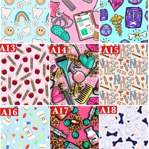 May include: A set of 18 digital paper designs featuring various patterns. The designs include rainbows, teeth, smiley faces, medical equipment, hearts, bones, pills, and more. The designs are perfect for creating digital products, such as planners, stickers, and backgrounds.