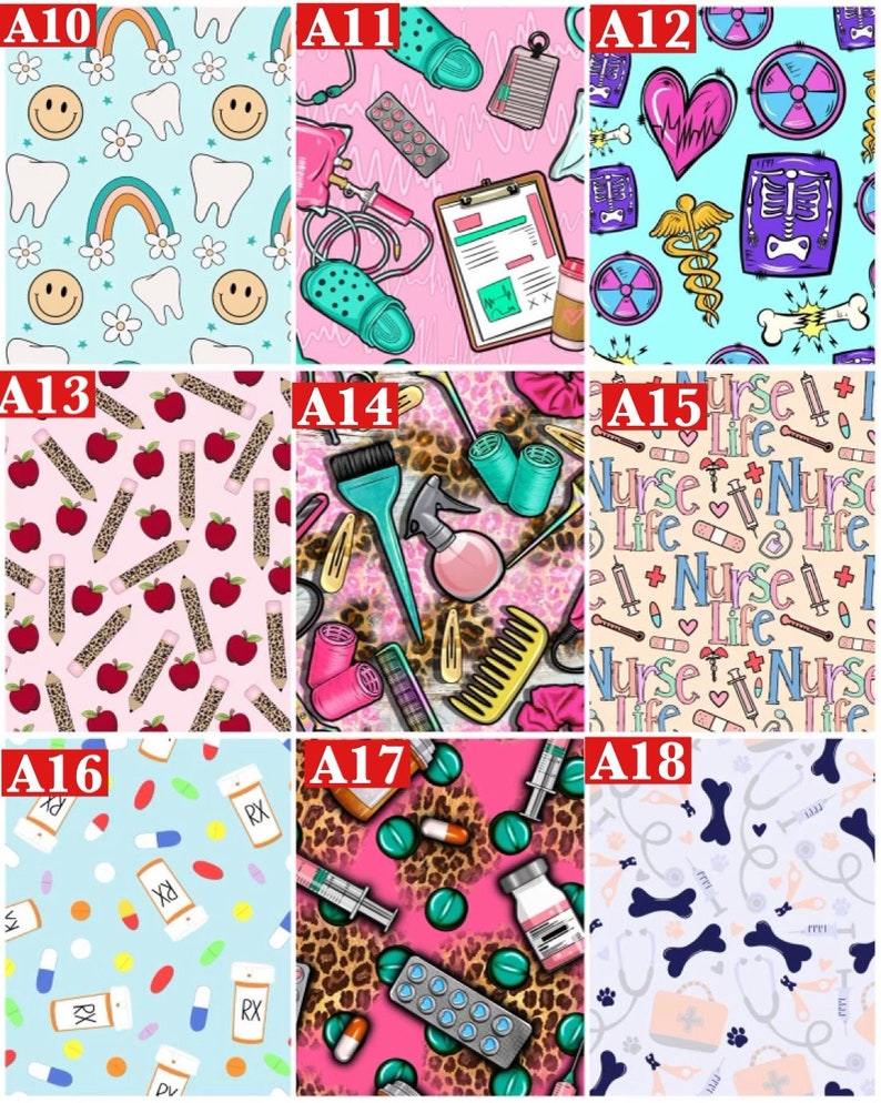 May include: A set of 18 digital paper designs featuring various patterns. The designs include rainbows, teeth, smiley faces, medical equipment, hearts, bones, pills, and more. The designs are perfect for creating digital products, such as planners, stickers, and backgrounds.