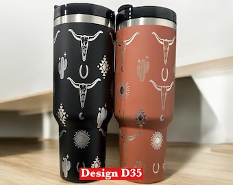 Vaso Longhorn/Vaso Western de 40 oz/Vaso de vaca/Botella de agua Western/Botella de agua de vaquera/Vaso para vaquera/Vaso campestre/Festival