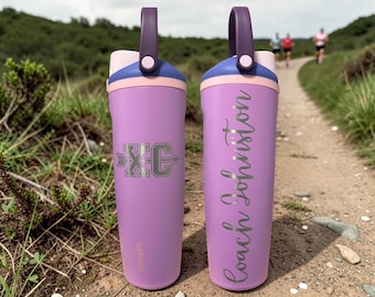 Personalized Cross Country Owala Water Bottle, 40oz Custom Runner Gift, XC Team Tumbler, Name Sports Bottle, 30oz Track & Field Runner Gift