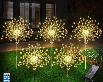 Set of 5 - Enchanting Solar-Powered Firework Fairy Lights for Outdoor Ambience (120 LED)