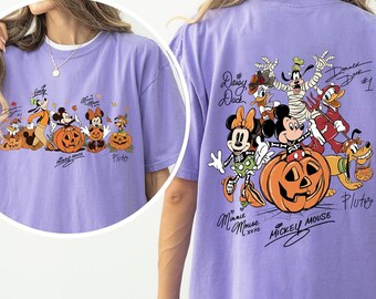 Retro Disney 2-sided Halloween Shirt, Comfort Colors® Disney Tee, Mickey Spooky Season Comfort Colors Shirt, Minnie Vintage Halloween Disney
