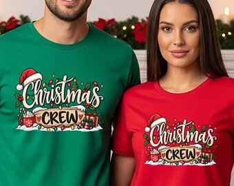 Christmas Crew Family Shirts, Holiday Matching Outfits, Festive Apparel
