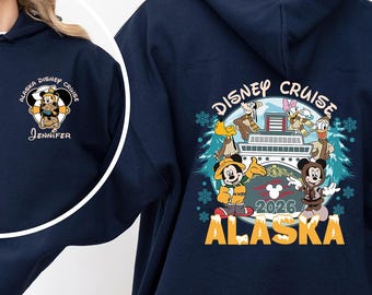 Alaska Cruise Disney Sweatshirt, 2 Side Alaska Cruise 2026 Shirt, Matching Family Cruise Tee, Disney Alaska Cruise Shirt, Front and Back Tee