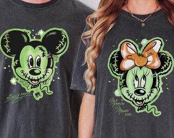 Retro Zombie Disney Balloons Halloween Shirt, Comfort Colors® Disney Tee, Mickey Spooky Season Shirt, Vintage Minnie Zombie Tee