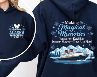 Alaska Cruise Disney Sweatshirt, 2 Side Alaska Cruise 2026 Shirt, Matching Family Cruise Tee, Front and Back Tee