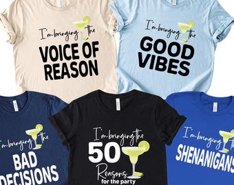 50th Birthday Party Shirt, Group Trip Tee, I'm Bringing the 50 Reasons Tees
