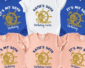 Birthday Cruise T-Shirt, Personalized Nautical 50th Birthday Tee