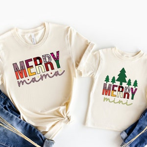 Merry Mama Mini Matching Christmas Shirts, Mommy and me Christmas Shirts, Merry Mama Merry Mini Shirts, Leopard Mama Mini Christmas Shirts