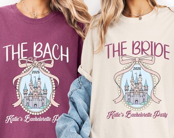 Disney Bachelorette Shirt, Personalized Comfort Colors Disney Bride Tee, Magic Castle Wedding Party 2026