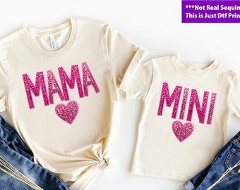 Mama and Mini Sequin Print Shirt Set, Mother's Day Gift