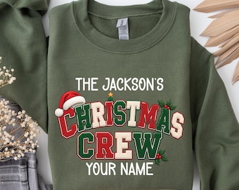 Christmas Crew Sweatshirt, Festive Holiday Family Shirts (Long Sleeve Option)