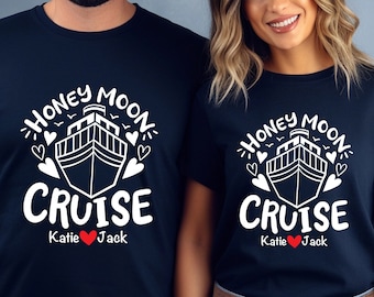 Custom Honeymoon Cruise Shirts, Couple Matching Shirts
