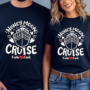 Custom Name Honeymoon Cruise Shirt, Husband and Wife Cruise Shirt, Couple Shirts, Cruising Partners Shirt, Cruising Anniversary Together
