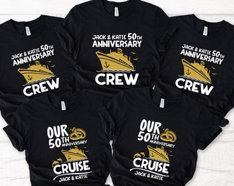Custom 50th Anniversary Cruise Shirts, Personalized Cruise Crew Shirt, Anniversary Party Celebration Shirt, Wedding Anniversary Party Shirt