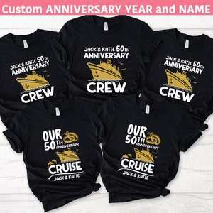 Custom 50th Anniversary Cruise Shirts, Personalized Cruise Crew Shirt, Anniversary Party Celebration Shirt, Wedding Anniversary Party Shirt