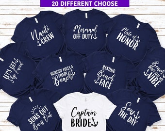 Nautical Bachelorette Party Shirts, Last Sail Before Veil, Beach Trip