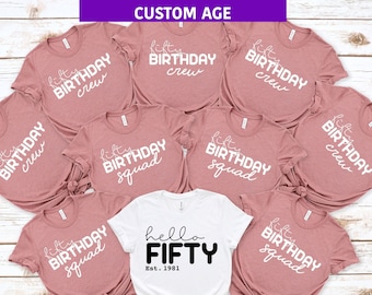 50th Birthday Squad Shirts, Custom Birthday Party Tees