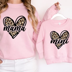 Hearts Mama Leopard Shirt, Hearts Mini Shirt, Mama Mini Matching Shirt, Mama's Girl Shirt, Mama Mini Heart Rainbow Shirt, Mama Mini Shirt