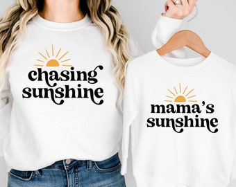 Chasing Sunshine Shirt, Mama's Sunshine Shirt, Mama And Mini Shirt, Mommy And Me, Matching Daughter Mama, Mother's Day Shirt, Mom To Be Gift