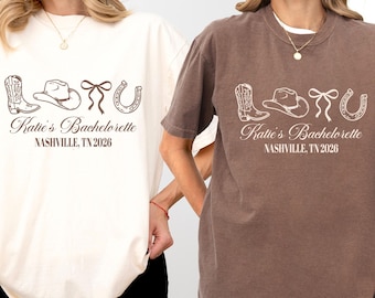 Custom Nashville Bachelorette Shirt, Western Cowgirl Party Tee, Comfort Colors Bride Gift