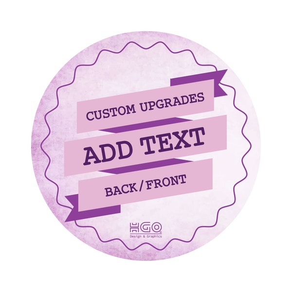 Add FRONT text or BACK text on Shirt, Add-on Item Customize, Add a Name, Short Phrase, Hashtag, Short Saying