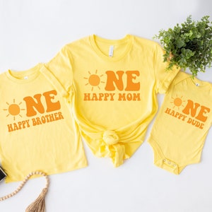 One Happy Sunshine Birthday Shirts, First Trip Around The Sun, First Birthday Party Shirts, Matching Family Shirt, The Sun Birthday