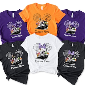 Personalized Disney Halloween on the High Seas 2025 shirt,Disney cruise line Halloween shirt,Mickey Minnie friends shirt,Family cruise shirt