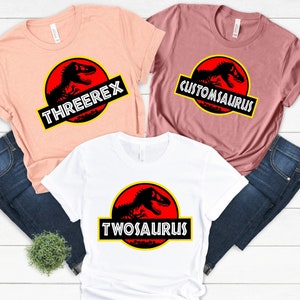 Custom Jurassic Park Themed Family Matching Shirts, Jurassic Park World Dominion Birthday Shirt, Family Shirt, Personalized Dinosaur Family