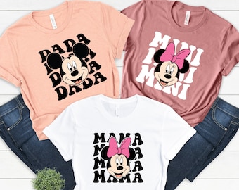 Disney Mama, Dada, Mini Shirts, Disney Mama Mini matching shirt, Minnie Shirt, Disney Mom and Girl Shirt, Disney Trip Family Matching Shirts