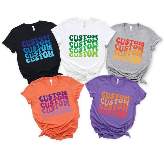 Personalized Wavy Text Shirt, Custom Retro Tee, Concert Outfit