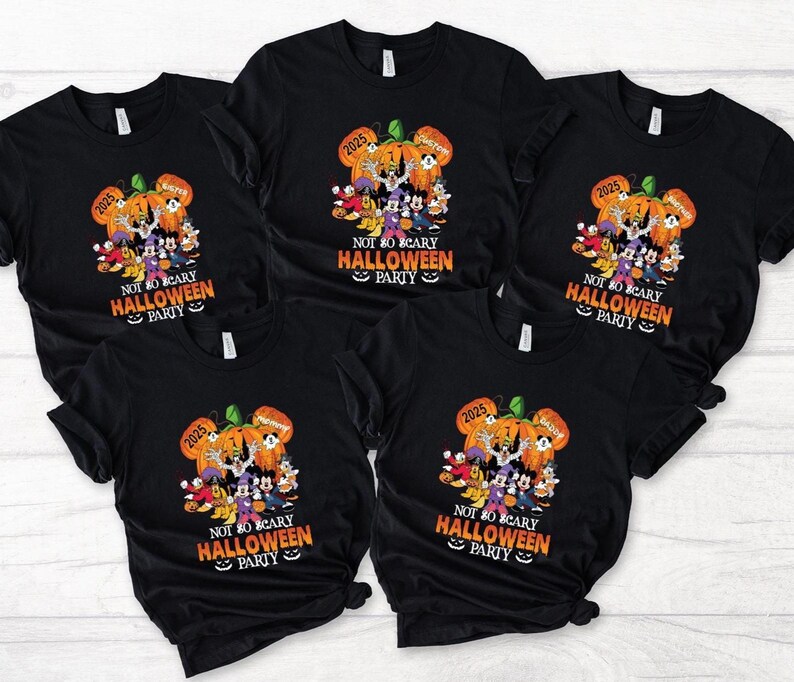 Disney Halloween Party Shirt, Not So Scary Party Tee, Halloween Vacation Tee, Mickey Halloween Tee, Disney Family Shirt, Disney Pumpkin Tee zdjęcie 1