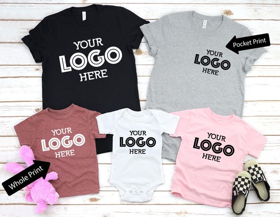 Custom Logo Design, Team Logo, Personalized Logo Tshirt, Your Text Here, Create Your Graphic Logo, Pocket Print Shirt, Bella Canvas Shirt