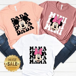 Disney Mama, Dada and Mini outfit, Disney Mama mini matching shirt, Minnie Mouse shirt, Disney Mom and girl shirt, Minnie Mama And Daughter