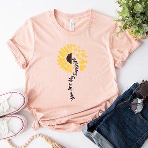 You Are My Sunshine Shirt, Floral Motivation Shirt, Cute Sunflower Shirt, Mental Health Shirt, Self Growth Shirt, Positive Quote Shirt image 2