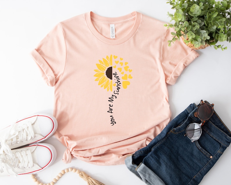 You Are My Sunshine Shirt, Floral Motivation Shirt, Cute Sunflower Shirt, Mental Health Shirt, Self Growth Shirt, Positive Quote Shirt image 2