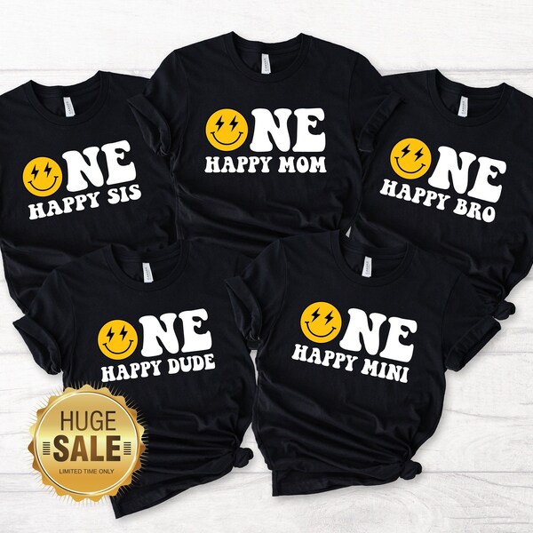 Distressed Matching Family One Happy Dude Birthday Shirt, Birthday Shirts, One Happy Dude Birthday Theme, Bolt Eyes Birthday girl boy gift