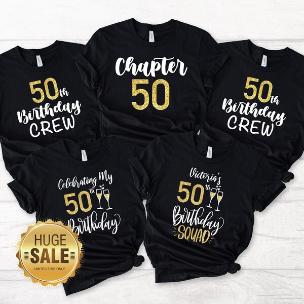 Custom 50th Birthday Squad Shirts, 50th Custom Birthday Gift, 50th Birthday Shirts, 50th Birthday Party Shirts, Personalized Birthday Tee