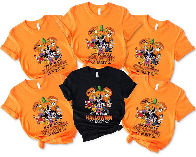 Disney Halloween Party Shirt, Not So Scary Party Tee, Halloween Vacation Tee, Mickey Halloween Tee, Disney Family Shirt, Disney Pumpkin Tee zdjęcie 2