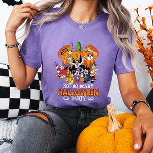 Disney Halloween Party Shirt, Not So Scary Party Tee, Halloween Vacation Tee, Mickey Halloween Tee, Disney Family Shirt, Disney Pumpkin Tee zdjęcie 3