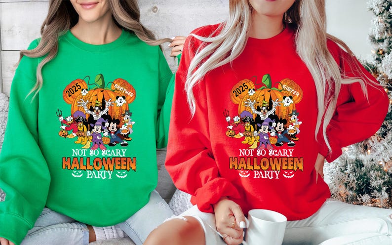 Disney Halloween Party Shirt, Not So Scary Party Tee, Halloween Vacation Tee, Mickey Halloween Tee, Disney Family Shirt, Disney Pumpkin Tee zdjęcie 4
