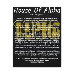 House of Alpha - Bro. Sidney P. Brown - Alpha Phi Alpha - Classic Canvas