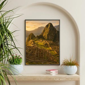 Machu Picchu Wall Art Print | Peru Travel Poster | Inca Ruins Photography | South America Wall Decor | Ancient World Wonder Print