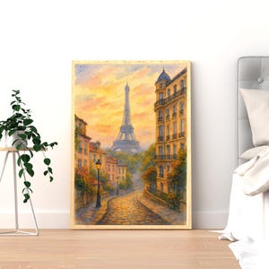 Paris Wall Art | Eiffel Tower Print | Romantic Parisian Street Decor | Travel Photography Poster | French Cityscape Home Decor
