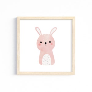 Neutral Bunny Print, Rabbit Nursery Art, PRINTABLE Wall Art, Boho Nursery Decor, Girls Room Decor, DIGITAL DOWNLOAD